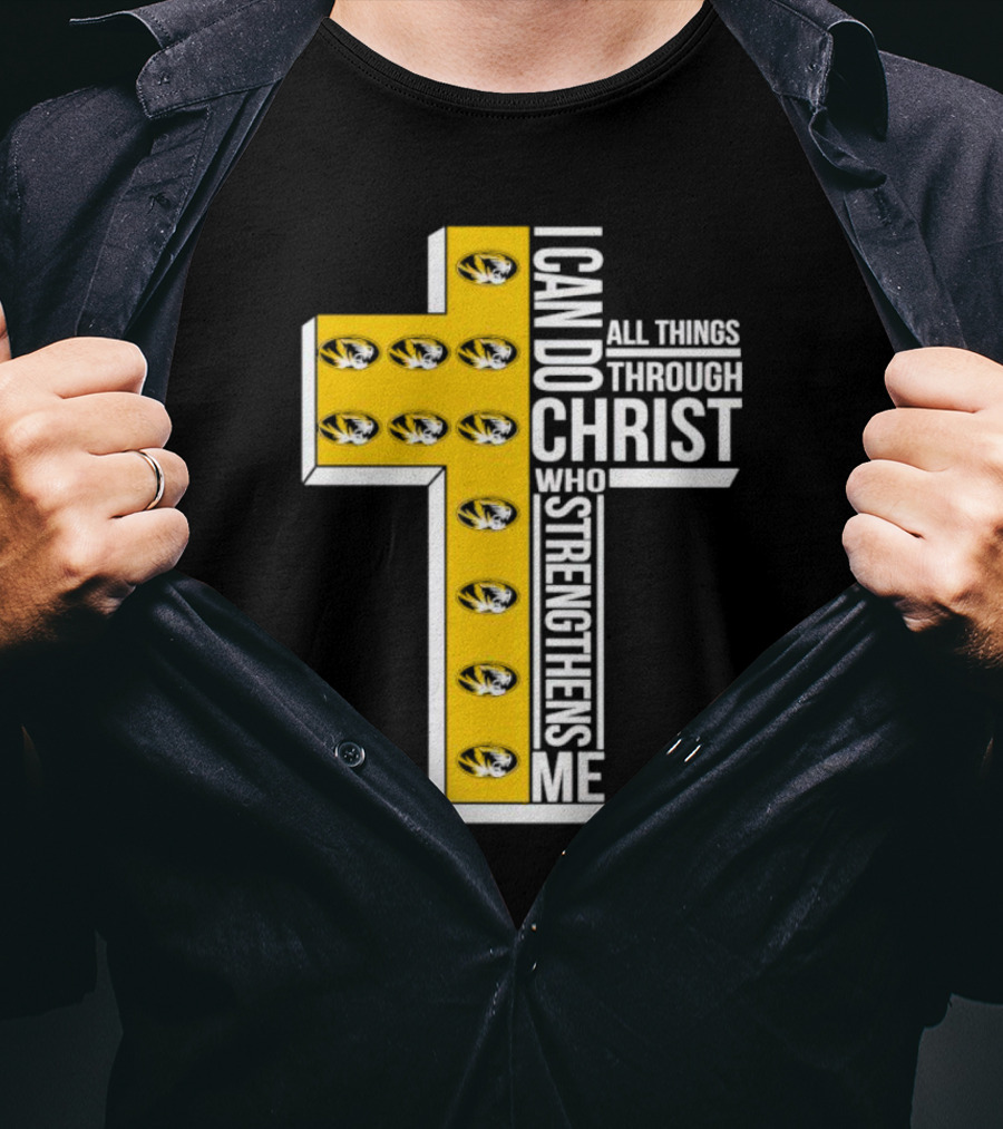 Missouri Tigers I Can Do All Things Through Christ Who Strengthens Me Cross T-Shirt