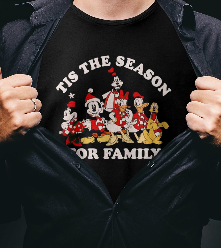 Disney Family Christmas Season Mickey Donald Goofy Minnie Pluto T-Shirt