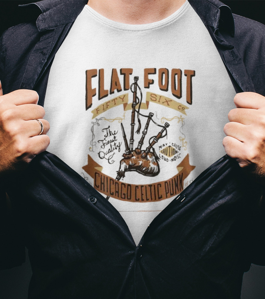 Flatfoot Fifty Six Co Chicago Celtic Punk Bagpipes T-Shirt