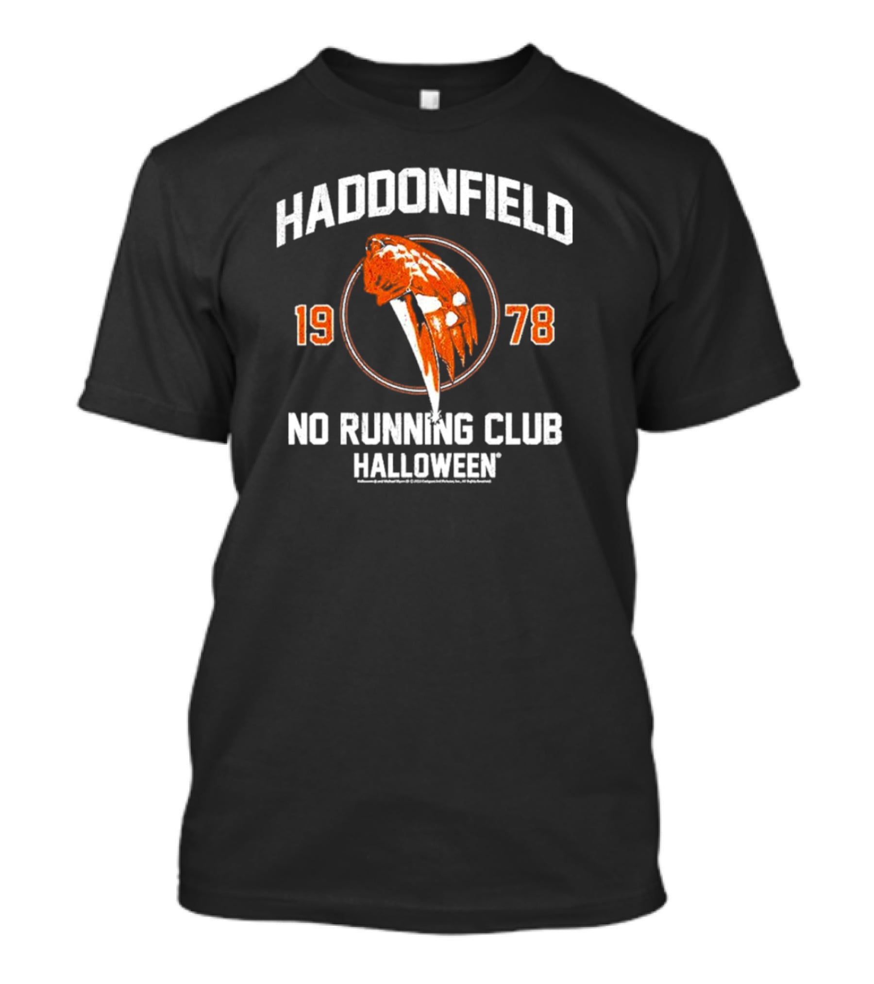 Haddonfield 1978 No Running Club Halloween Pumpkin Knife T-Shirt