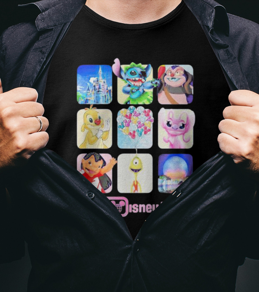 Walt Disney World Lilo Stitch Angel Experiment 626 Spaceship Earth Cinderella Castle T-Shirt