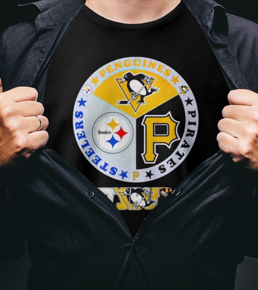 Steelers Penguins Pirates Pittsburgh Circle T-Shirt