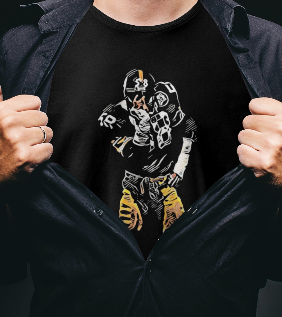 Steelers Jack Lambert Jack Splat Football Legend Black And Gold T-Shirt