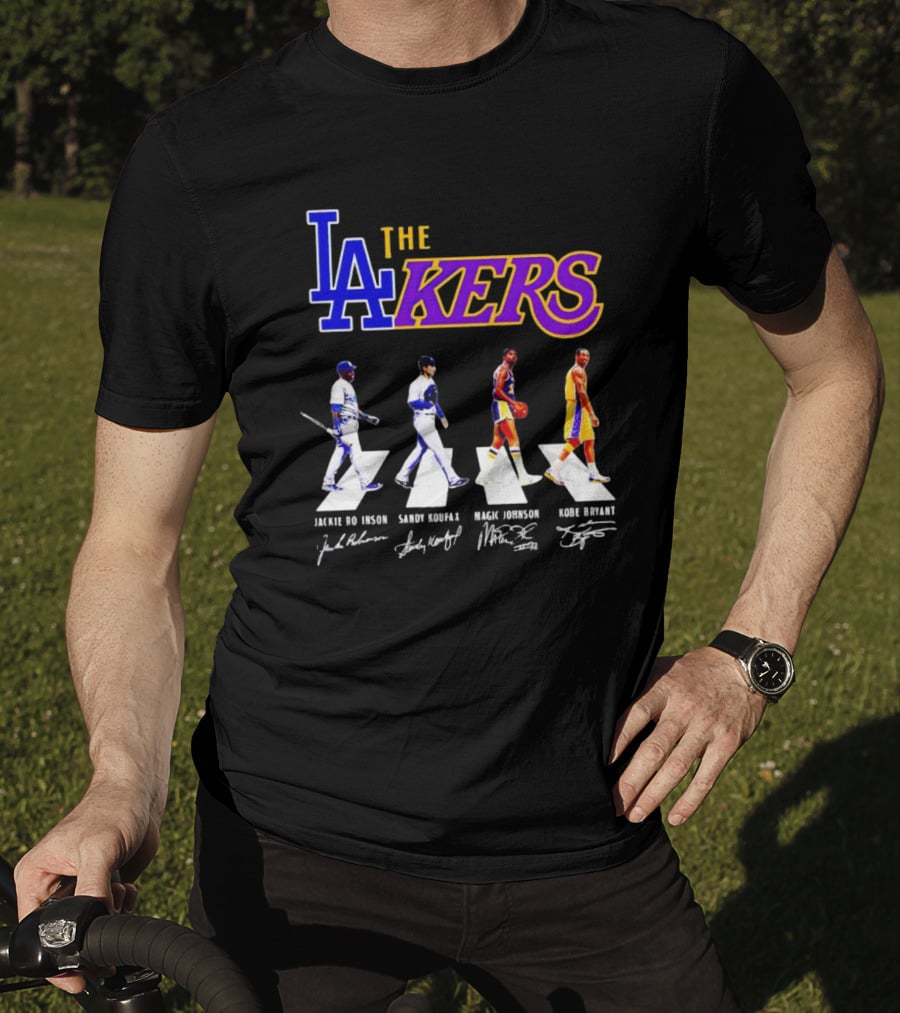LA Lakers Jackie Robinson Sandy Koufax Magic Johnson Kobe Bryant T-Shirt