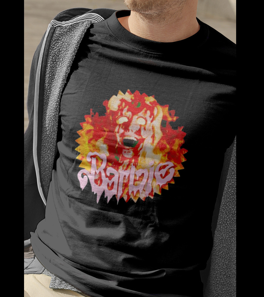 Barbenheimer Barbie Horror Flames T-Shirt