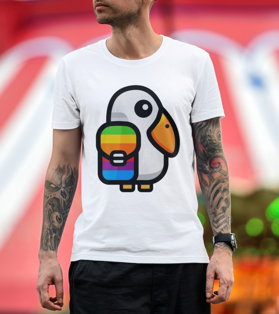 Basic Apple Guy Rainbow Pelican T-Shirt