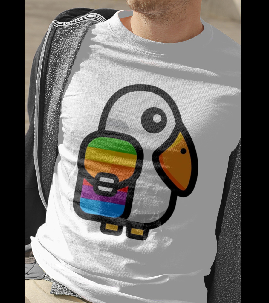 Basic Apple Guy Rainbow Pelican T-Shirt