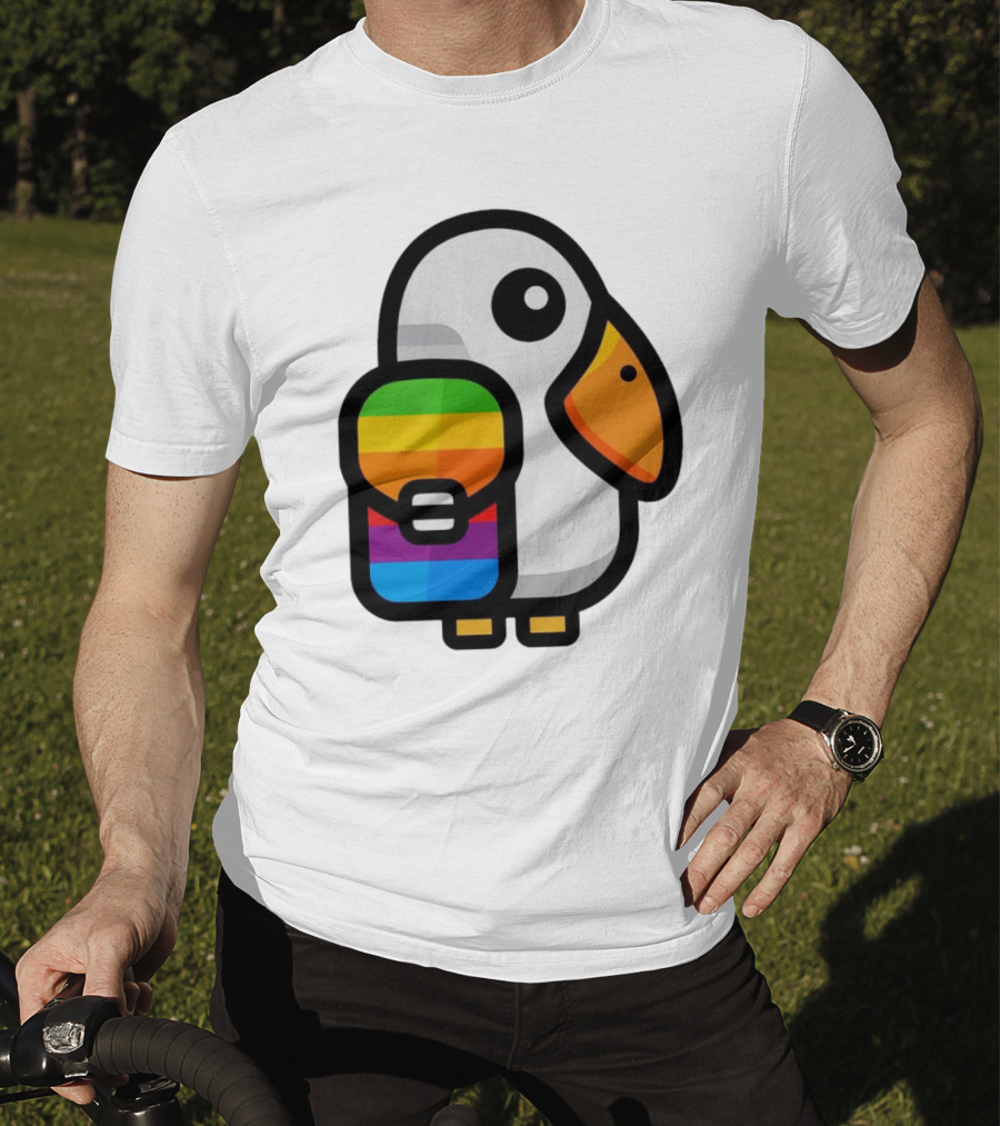 Basic Apple Guy Rainbow Pelican T-Shirt