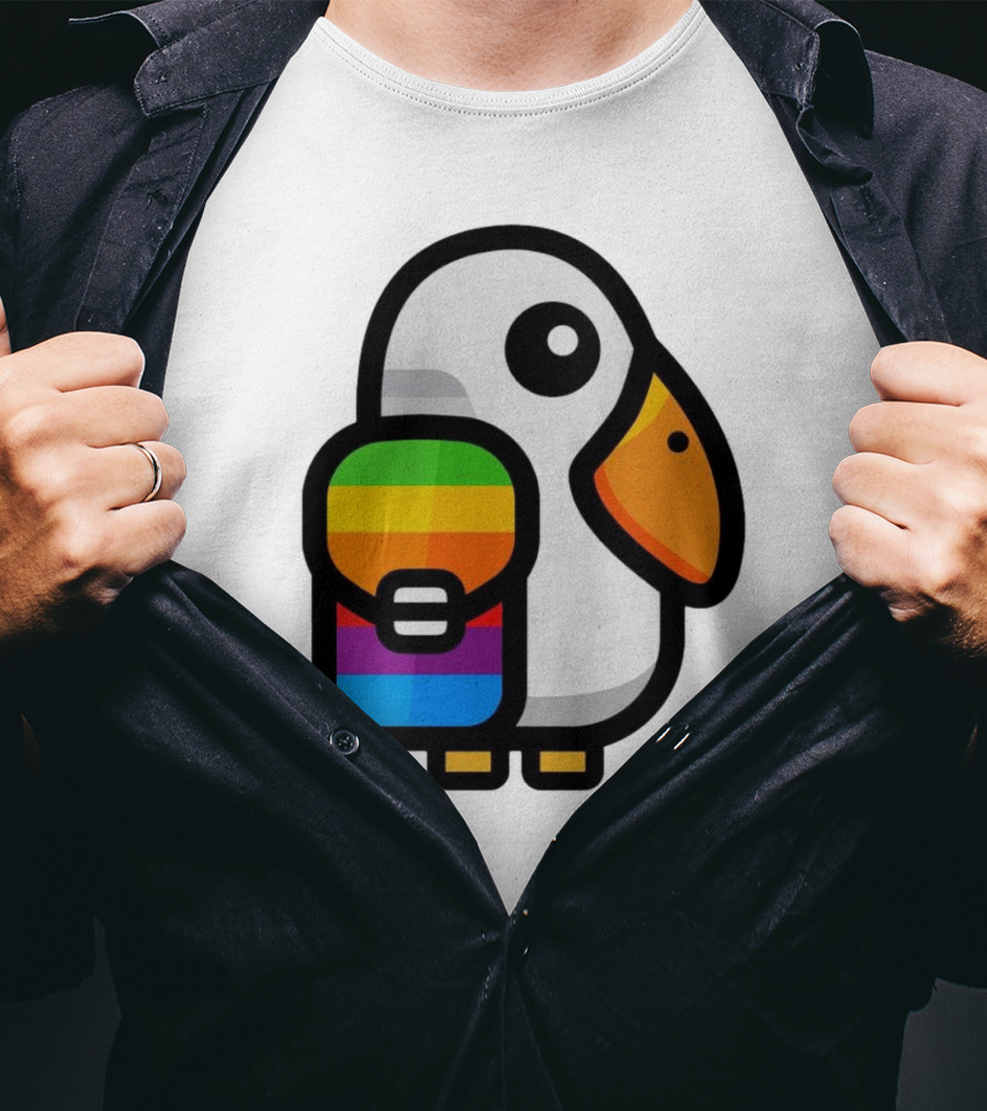 Basic Apple Guy Rainbow Pelican T-Shirt