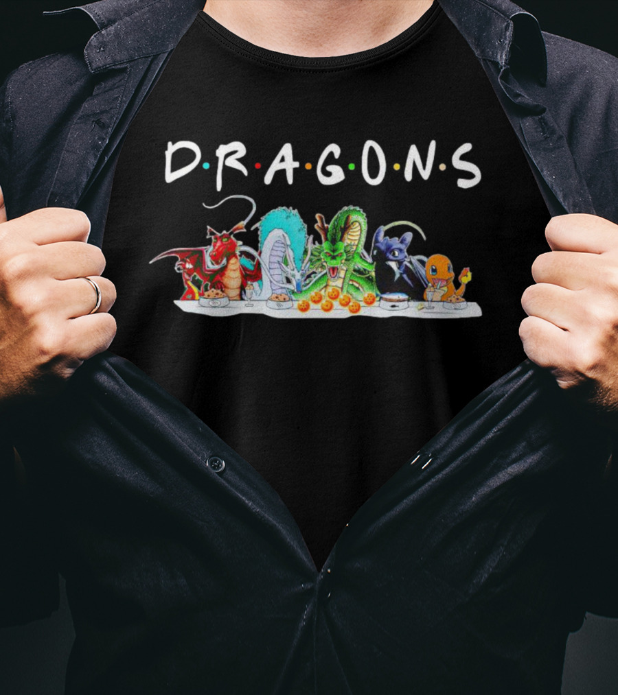 DRAGONS Cartoon Parody With Dragon Balls And Iconic Font T-Shirt