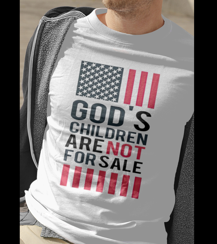 God's Children Are Not For Sale American Flag Stripes T-Shirt