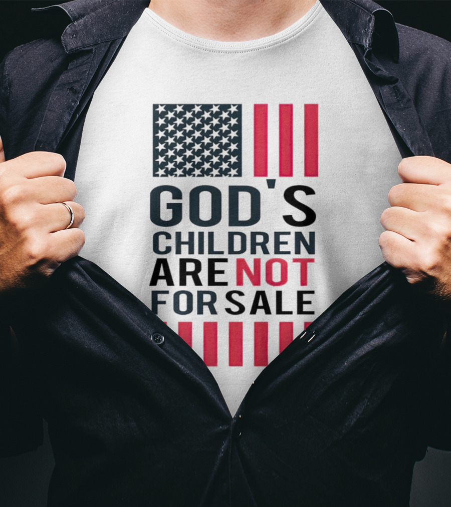 God's Children Are Not For Sale American Flag Stripes T-Shirt