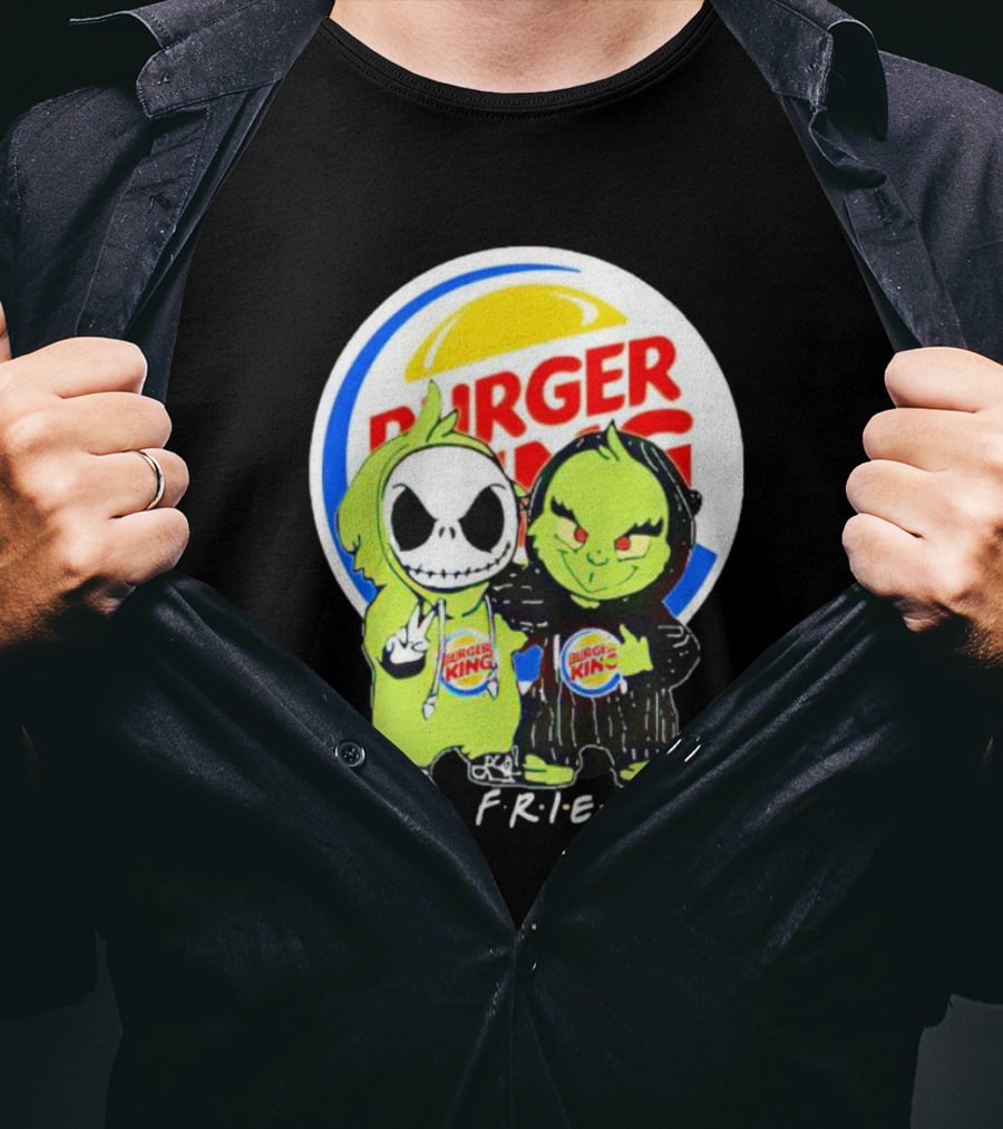 Burger King Friends Jack Skellington Grinch Collaboration T-Shirt