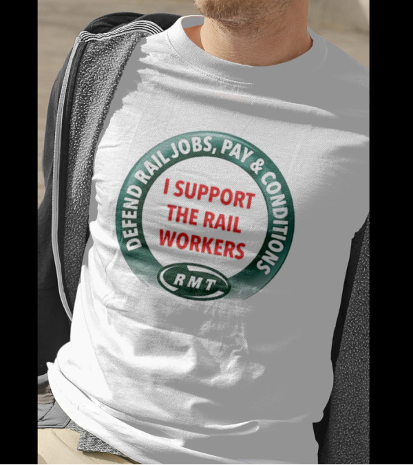 Defend Rail Jobs Pay Conditions I Support The Rail Workers RMT T-Shirt