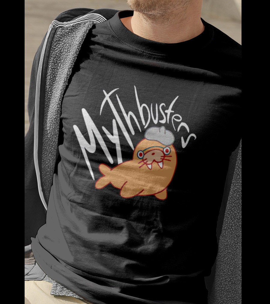 Mythbusters Cute Cartoon Walrus With Glasses And Hat T-Shirt