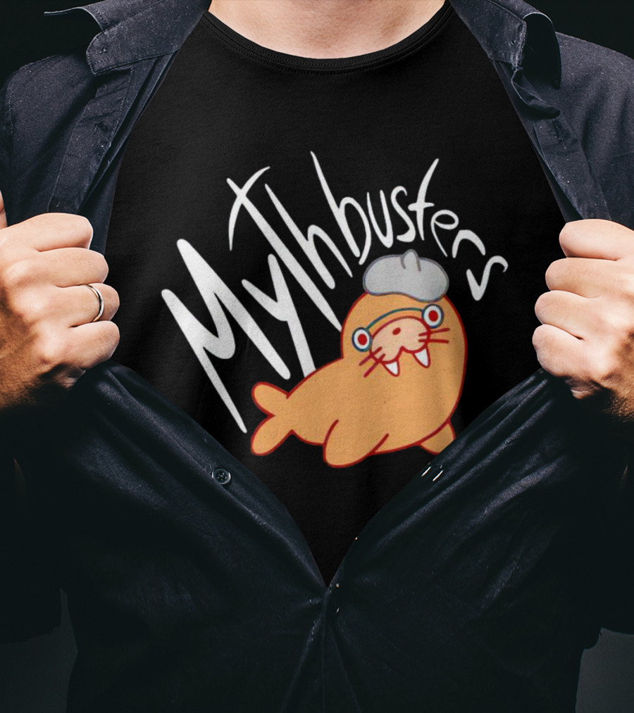 Mythbusters Cute Cartoon Walrus With Glasses And Hat T-Shirt
