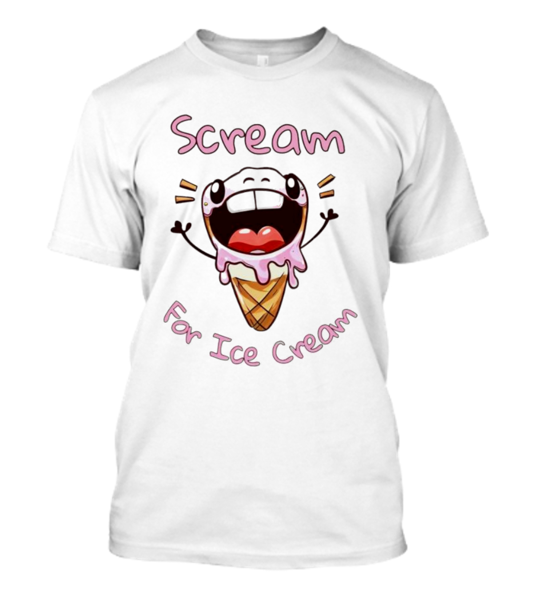 Scream For Ice Cream Cute Melting Cone Emoji T-Shirt