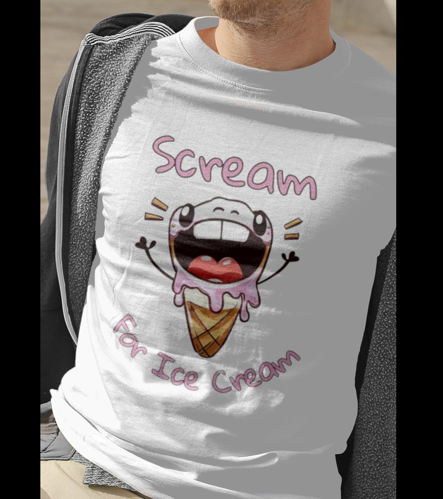Scream For Ice Cream Cute Melting Cone Emoji T-Shirt