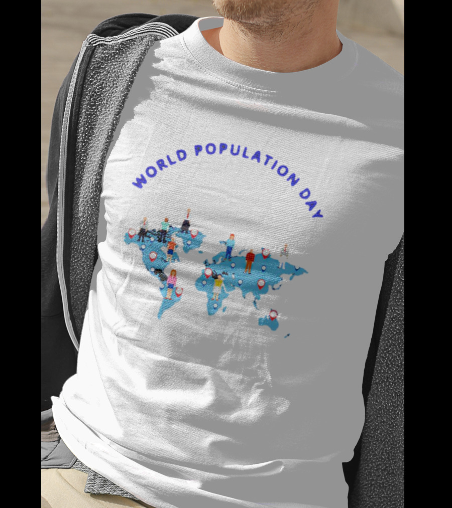 World Population Day Map People Locations T-Shirt