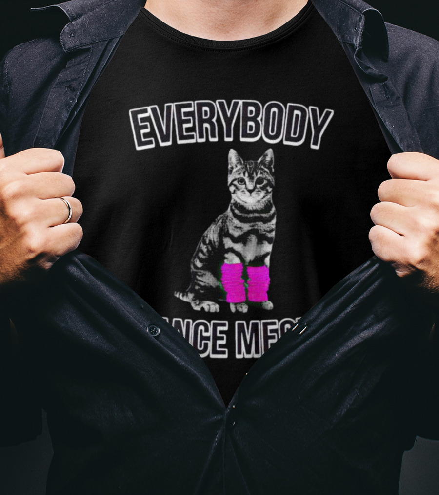 Everybody Dance Meow Cat With Pink Leg Warmers T-Shirt
