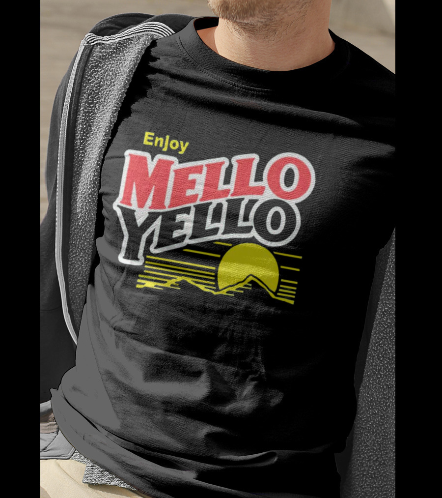 Enjoy Mello Yello Retro Style With Sunset And Mountain T-Shirt