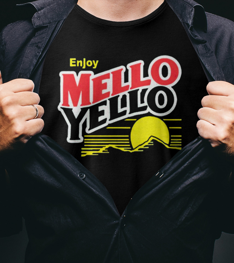 Enjoy Mello Yello Retro Style With Sunset And Mountain T-Shirt