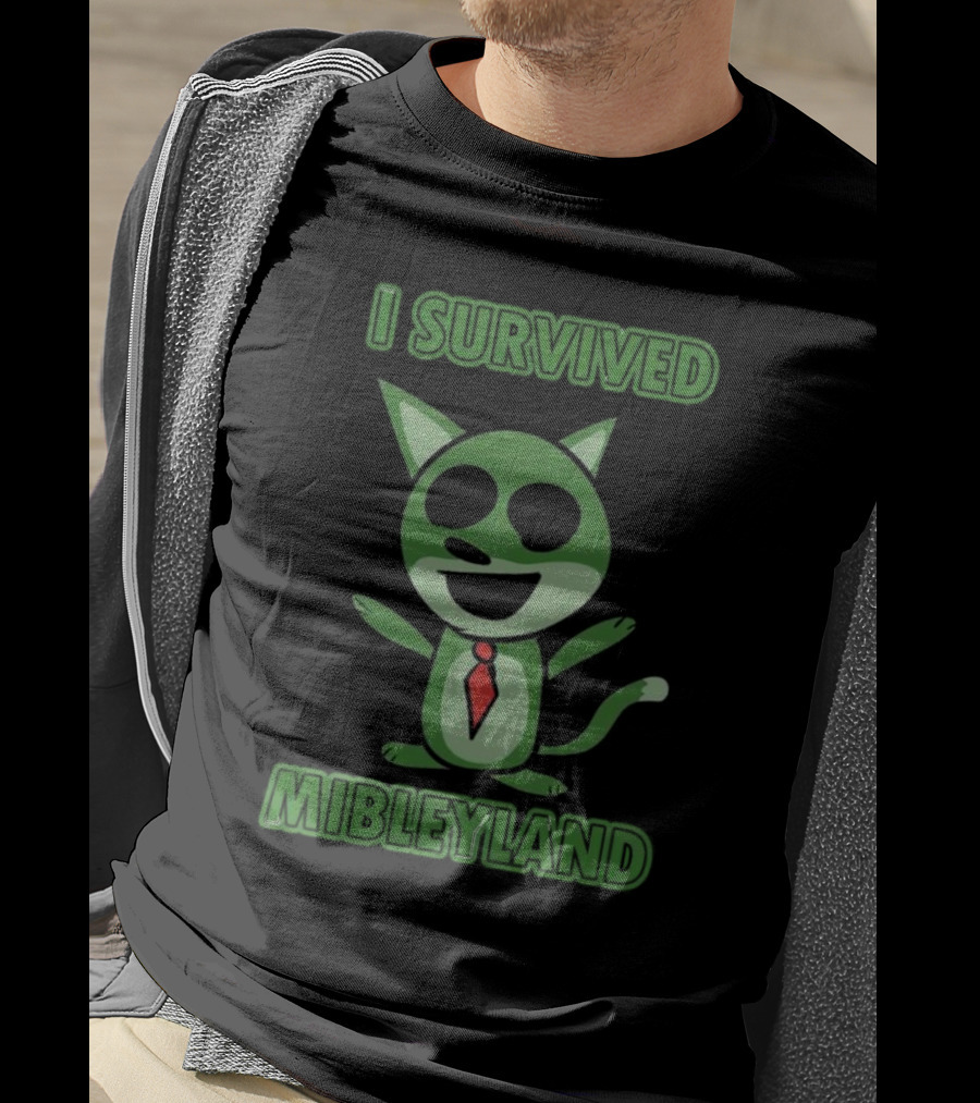 I Survived MibleyLand Funny Green Cartoon Character T-Shirt