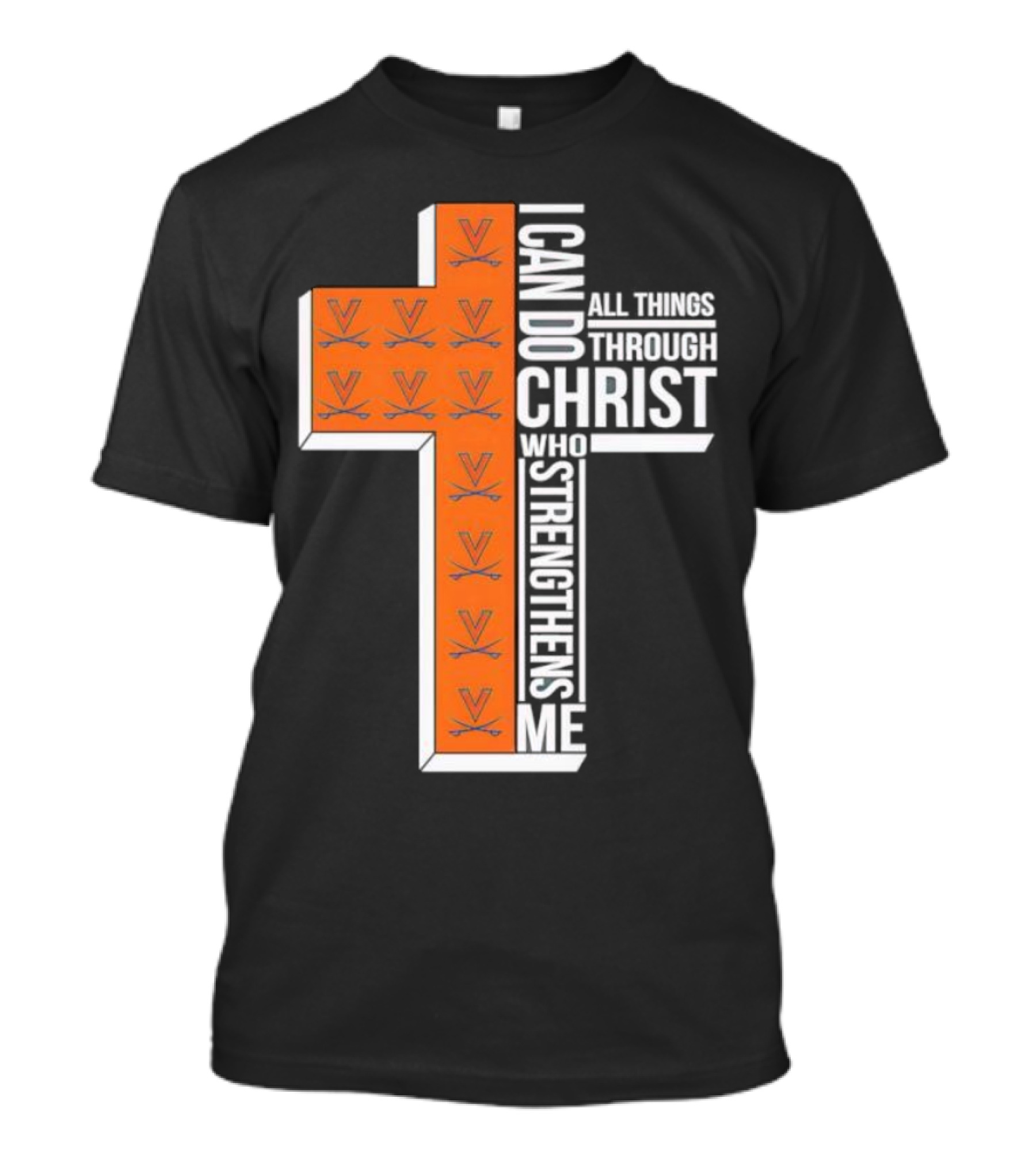 Men’s Virginia Cavaliers Christian Faith I Can Do All Things Through Christ Cross T-Shirt