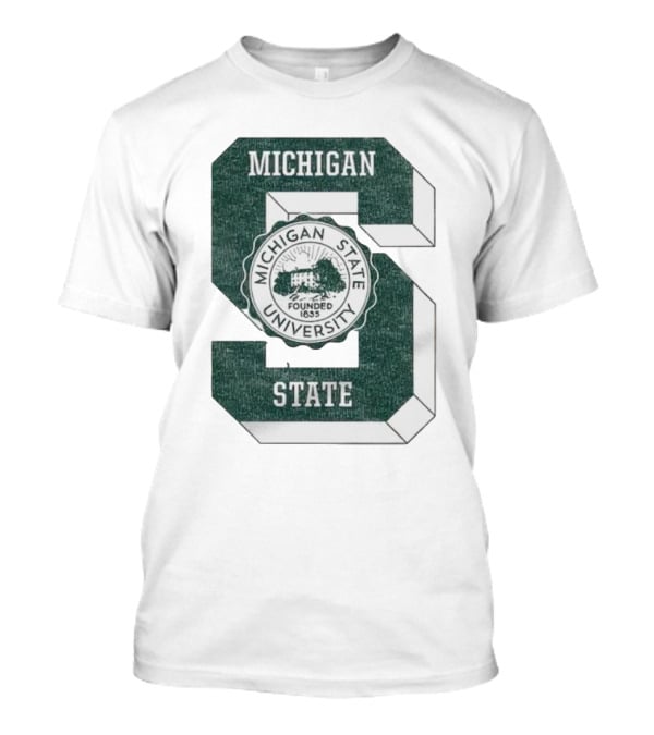 Michigan State University Vintage Seal Large S Emblem T-Shirt