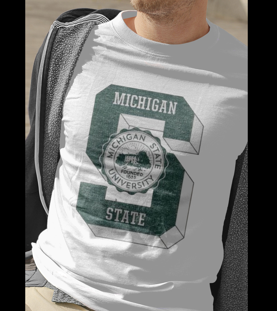 Michigan State University Vintage Seal Large S Emblem T-Shirt