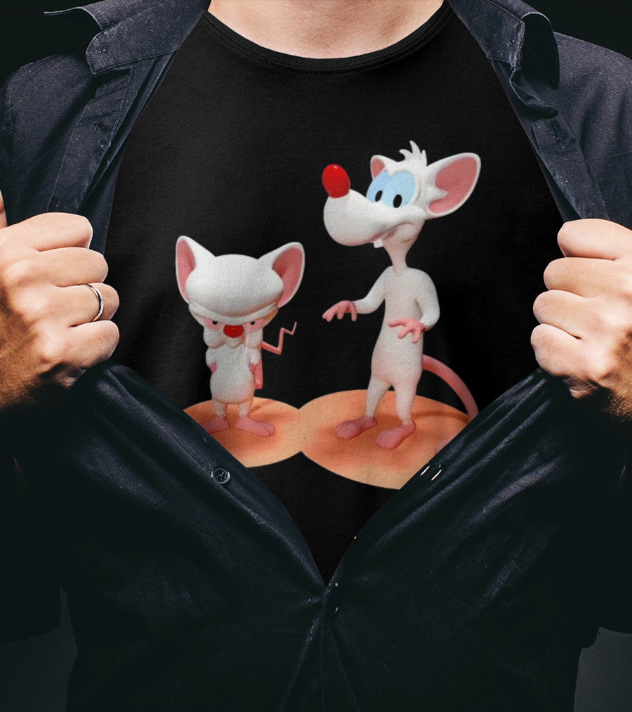 Pinky And The Brain Cartoon Characters Retro Animation Duo T-Shirt