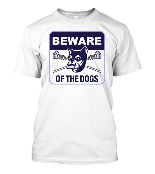 Waterdogs Lacrosse Club Beware Of The Dogs Iconic Logo With Lacrosse Sticks T-Shirt