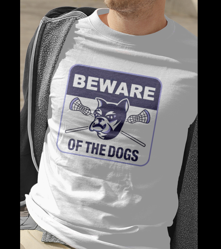 Waterdogs Lacrosse Club Beware Of The Dogs Iconic Logo With Lacrosse Sticks T-Shirt