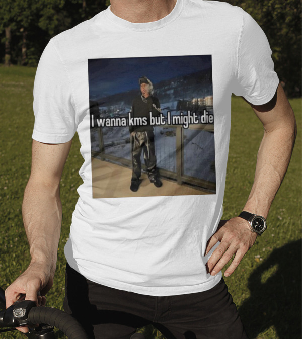 I Wanna Kms But I Might Die Sparkling Night Cityscape T-Shirt