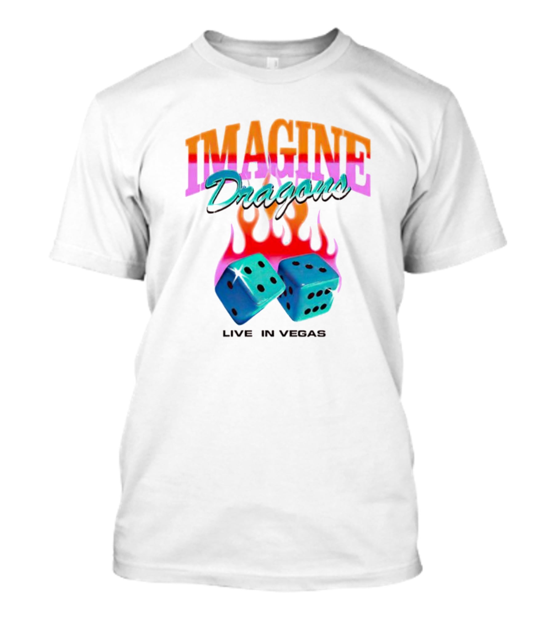 IMAGINE DRAGONS Flaming Dice Live In Vegas T-Shirt