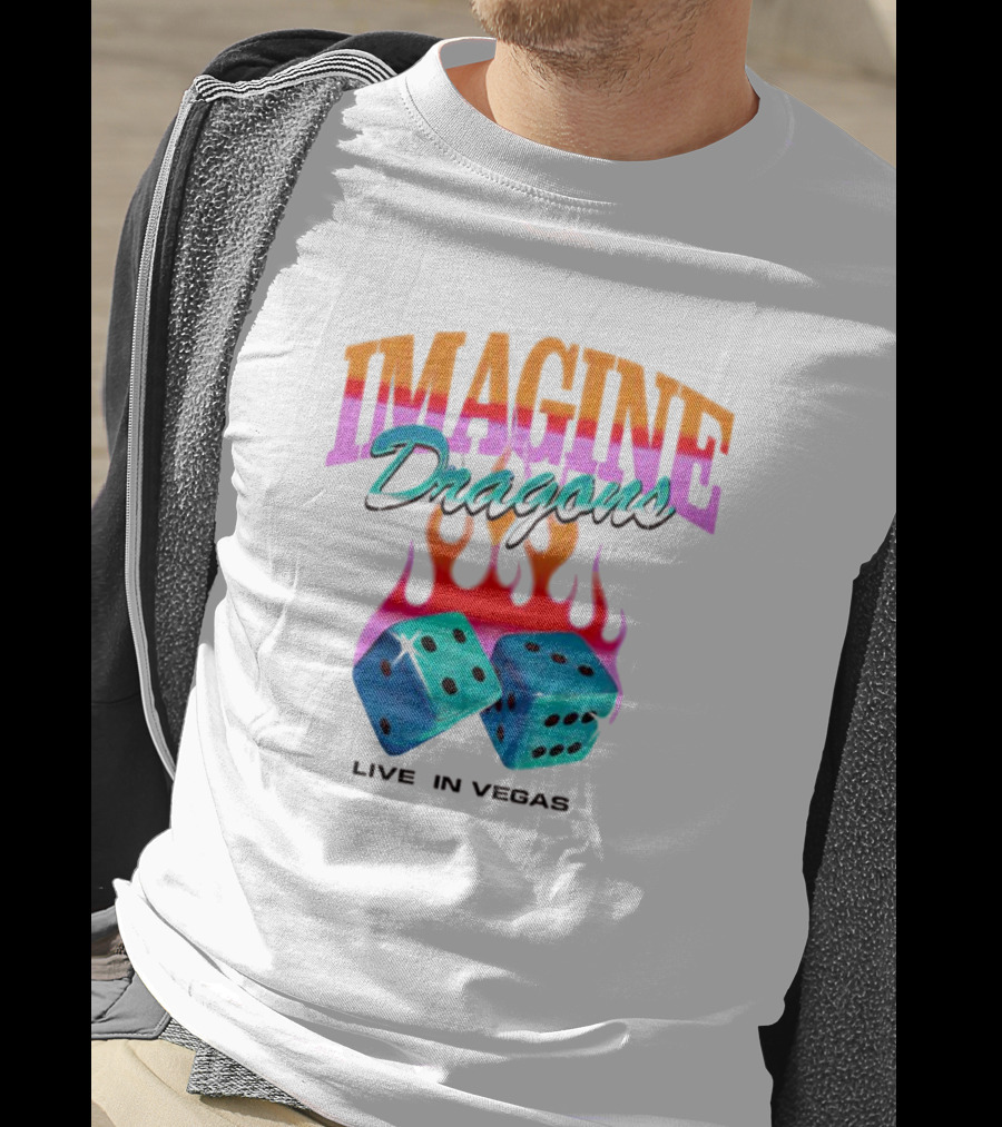 IMAGINE DRAGONS Flaming Dice Live In Vegas T-Shirt