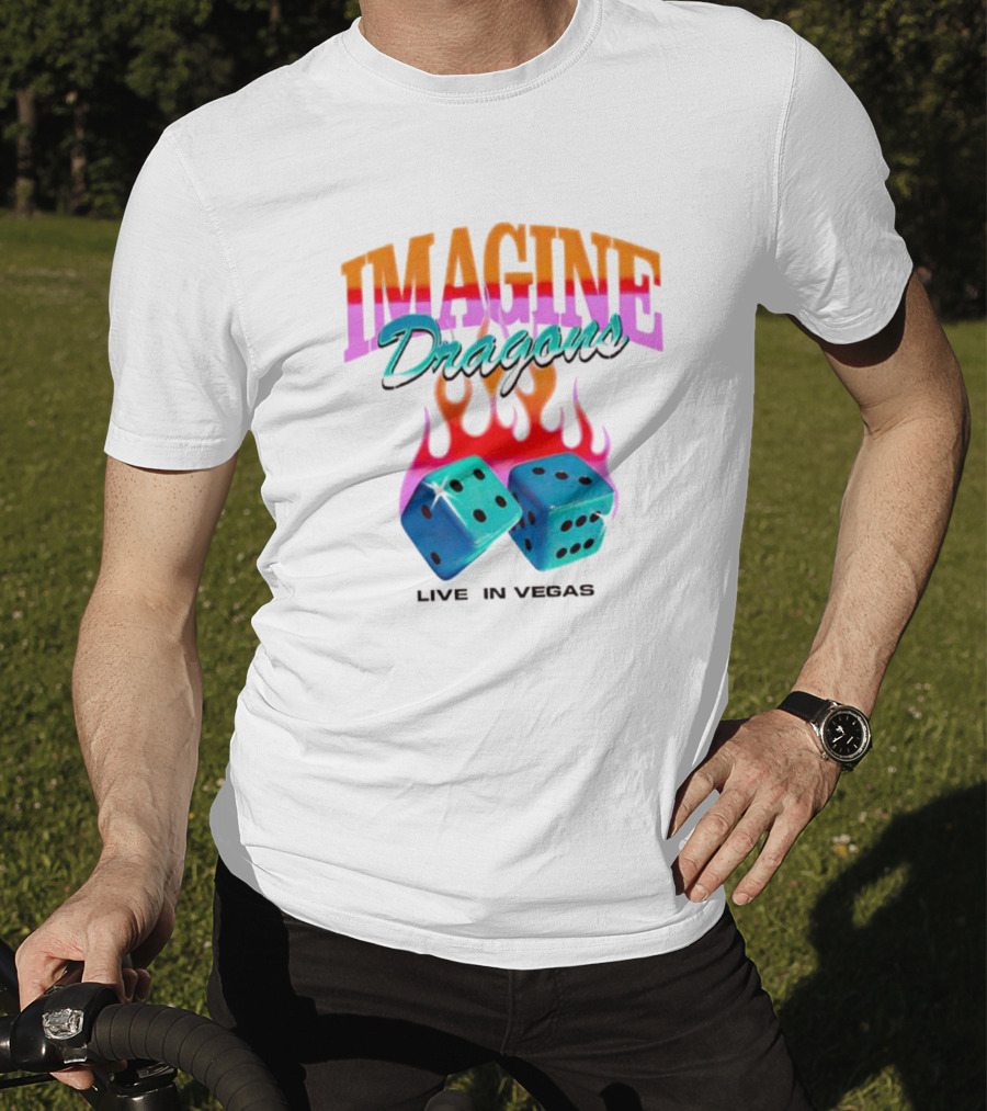 IMAGINE DRAGONS Flaming Dice Live In Vegas T-Shirt