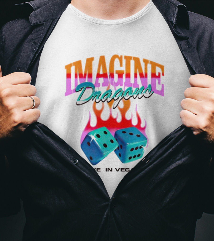 IMAGINE DRAGONS Flaming Dice Live In Vegas T-Shirt