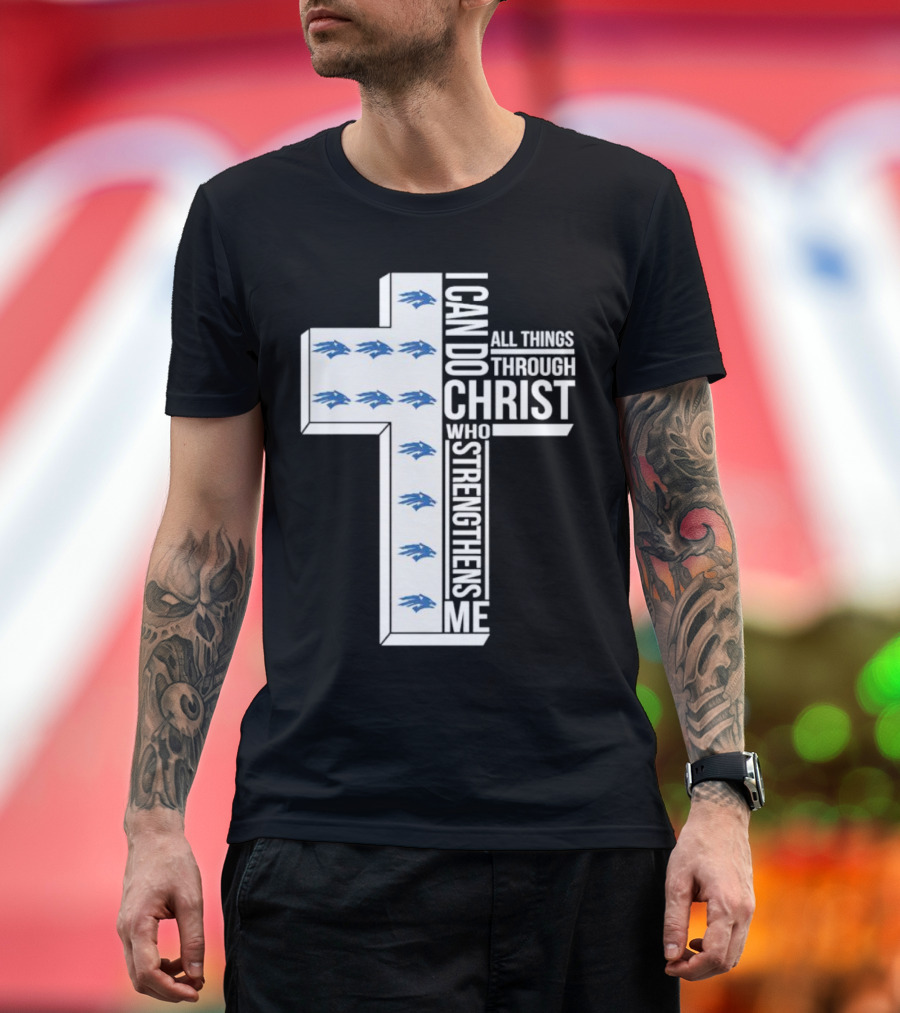 Nevada Wolf Pack I Can Do All Things Through Christ Who Strengthens Me Cross T-Shirt