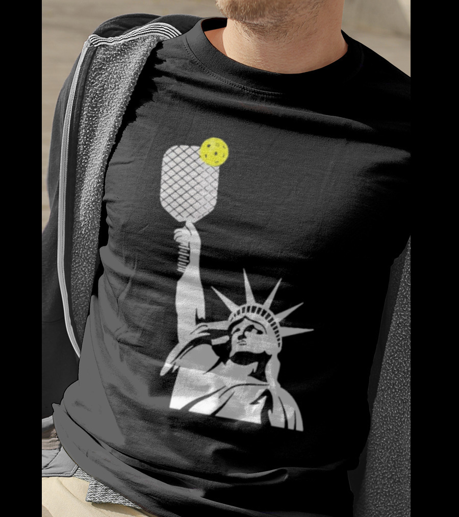 Statue Of Liberty With Pickleball Paddle And Ball T-Shirt