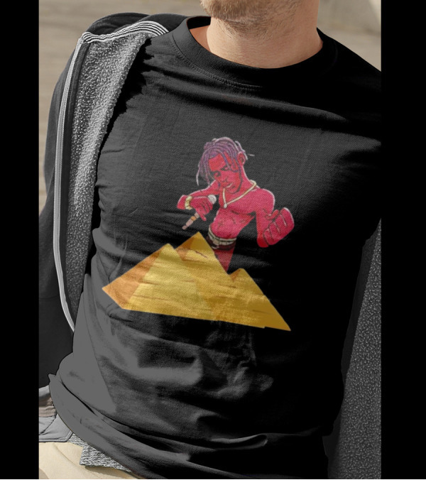 Travis Scott Pyramids Cartoon Red Figure Pyramid T-Shirt