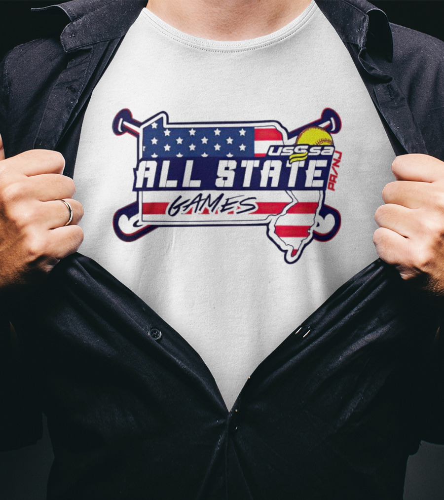 USSSA All State Games USA Flag Softball T-Shirt