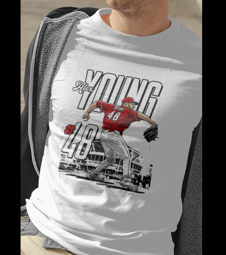 Alex Young #48 MLBPA Stadium Pitching Action T-Shirt