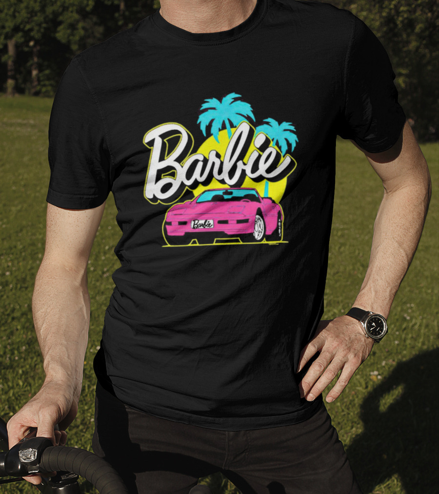 Barbie Malibu Pink Car And Palm Trees T-Shirt