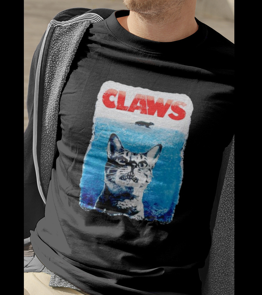 Claws Parody Cat With Fish Underwater T-Shirt