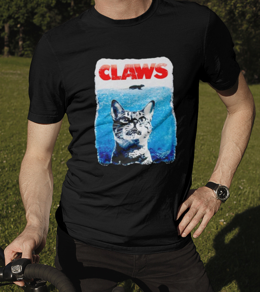 Claws Parody Cat With Fish Underwater T-Shirt