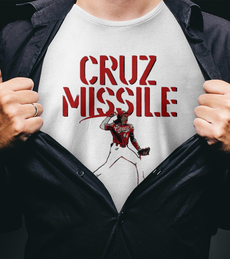 Cruz Missile Elly De La Cruz Cincinnati Reds 44 Pitching T-Shirt