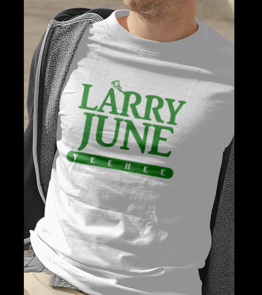 Larry June Yeehee Green Text T-Shirt