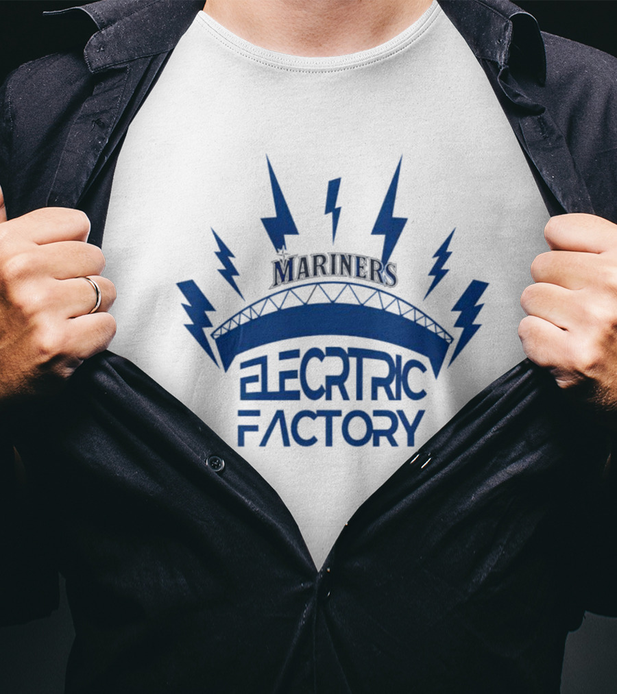 Mariners Electric Factory Lightning Bolts And Arch T-Shirt
