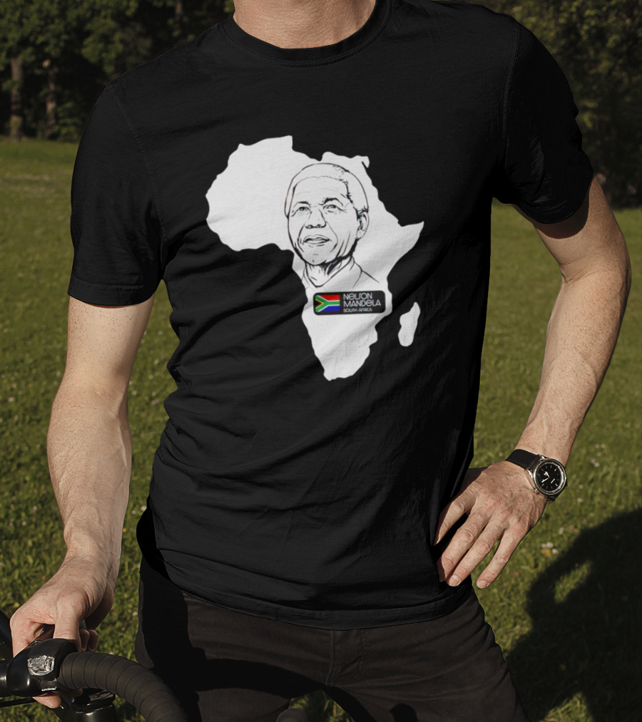 Nelson Mandela South Africa Flag Map T-Shirt